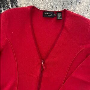 Red DANA Buchman Sweater/Jacket, EUC Size M
